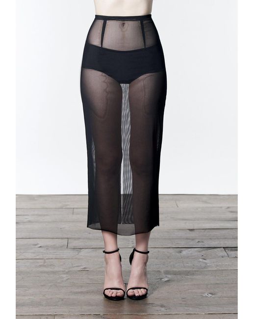LAHIVE Gray Jess Sheer Mesh Slip