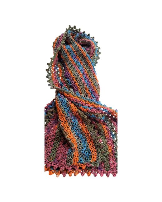 Springmoonatelier Handmade Knitted Multicolored Winter Scarf