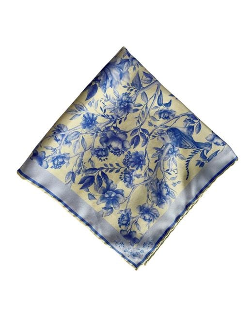 Ralufineart Blue Silk Scarf The Magic Tree Tale