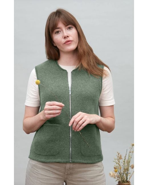 Paul James Knitwear Green Lambswool Larkspur Knitted Gilet
