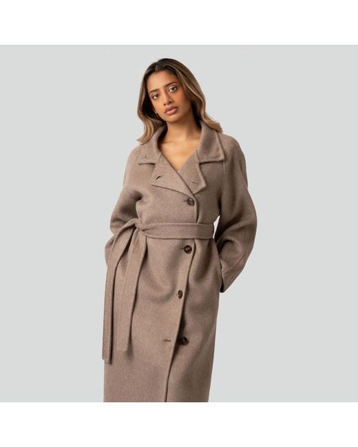 Maui X Lolita Brown Carrie Clay Wool Cashmere Coat