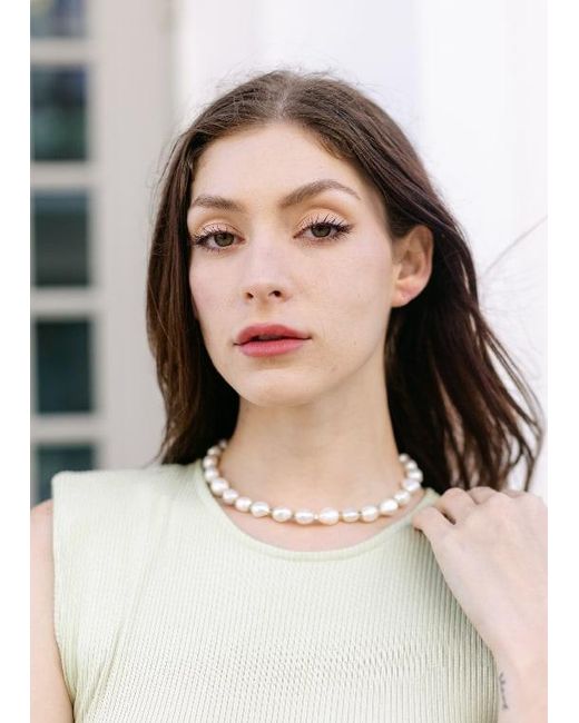 Adriana Pappas Designs Metallic Pearl Nugget Necklace