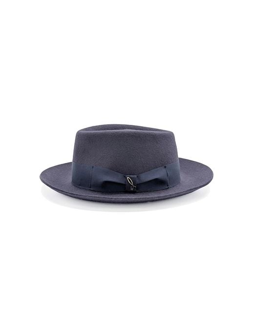 DORIA 1905 Blue Storm Smooth Lapin Felt Telescope Hat for men