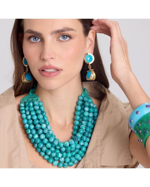 Michael Nash Jewelry Green Juliette Multi Strand Resin Necklace