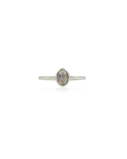 Lee Renee Multicolor Labradorite Rose Cut Ring