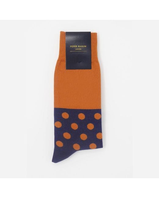 Peper Harow - Made in England Blue Burnt Mayfair Socks for men
