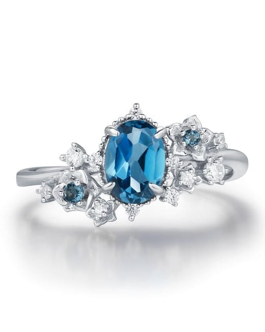 Azura Jewelry New York Blue Midnight Veil London Topaz Ring Vermeil