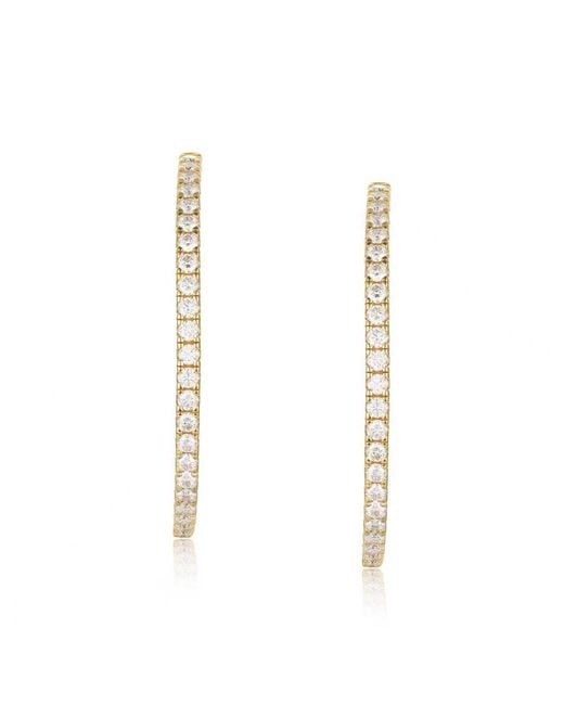 Lioness by Tf Metallic Mira Full Hoop Earrings Vermeil, Moissanite