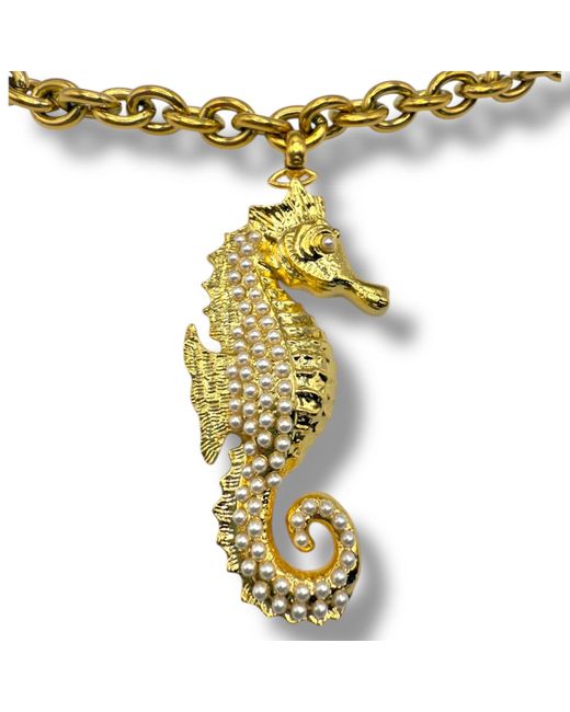 Jagged Halo Jewelry Metallic Tanya Seahorse Pendant Necklace