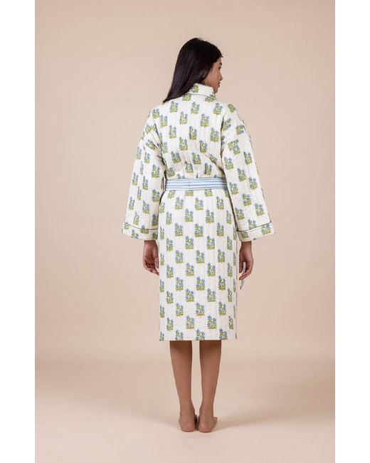 Mooch Cotswolds Metallic Quilted Luxury Cotton Dressing Gown Robe
