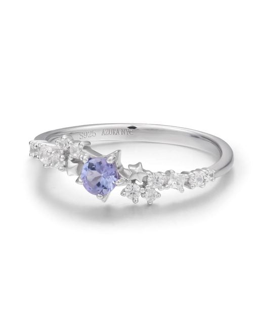 Azura Jewelry New York White Stardust Tanzanite Ring Vermeil