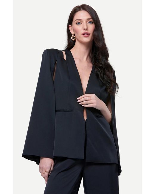 Zafur Blue Medinah Cape Blazer