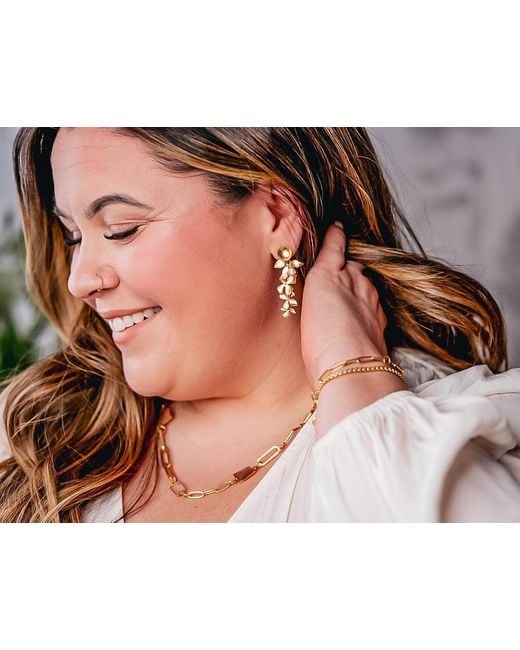 Loni Paul Jewelry Metallic Cascading Orchid Earrings