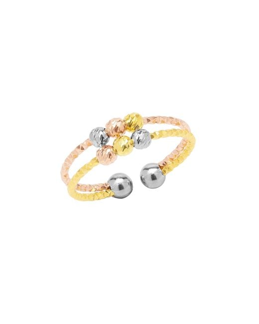 Spero London Metallic Sterling Dorissa Double Layer Mix Color Ring Multicolour