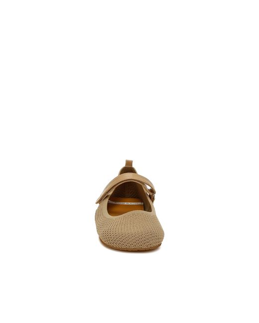 Rag & Co Natural Neutrals Nordeux Velcro Strap Mary Jane Ballerinas