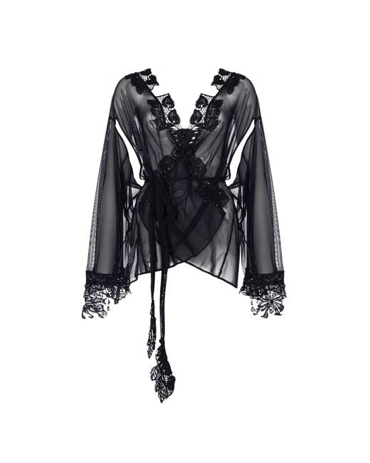 Belle -et-BonBon Black Limited Edition Sparkling Showgirl Crystal Bisoux Kimono