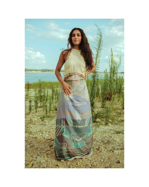 Tega Collective Metallic Samudram Reef Two Piece Gown