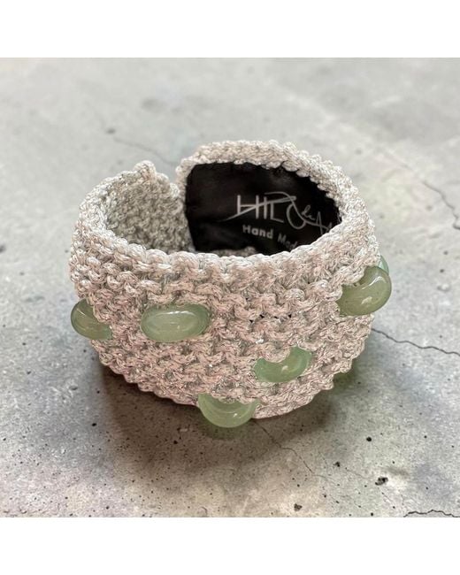 Hilo De Mar Gray Narrow Bracelet With Crystal