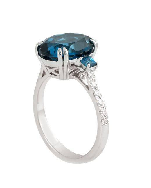 Artisan Blue 14K Oval London Topaz & Diamond Cocktail Ring