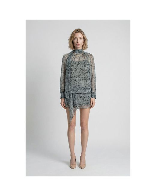 Modenaire Green Printed Blouse And Asymmetric Skirt Co-Ord Set
