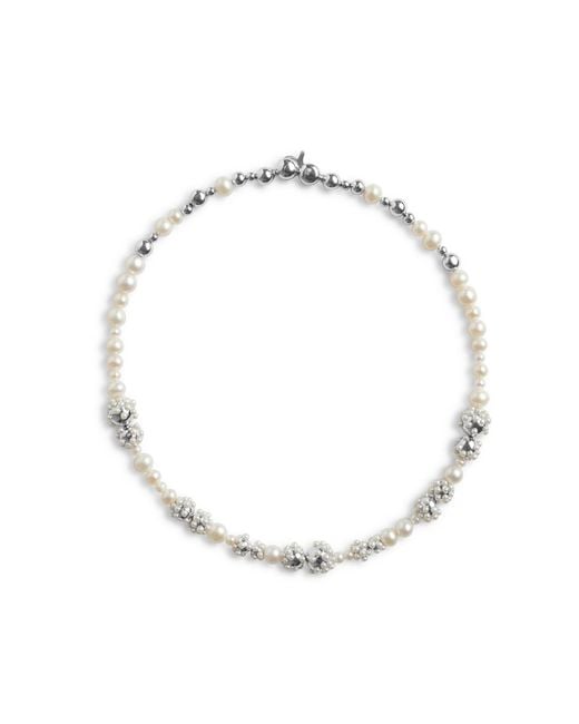 Kasun Metallic Pearl Droplets Necklace