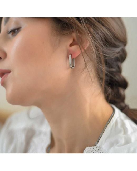 A Weathered Penny White Maeve Hoops