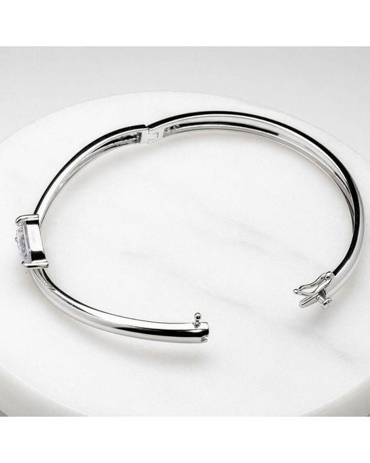 Belinda Jewelz White Pear Gemstone Solitaire Bangle
