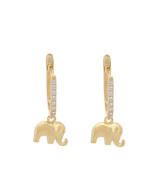 Ebru Jewelry Metallic Dainty Lucky Elephant Earrings