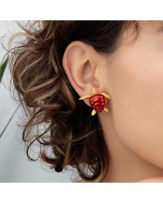 Milou Jewelry Red Sea Turtle Earrings