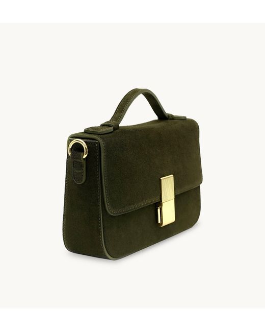 Apatchy London Green The Flora Suede Bag