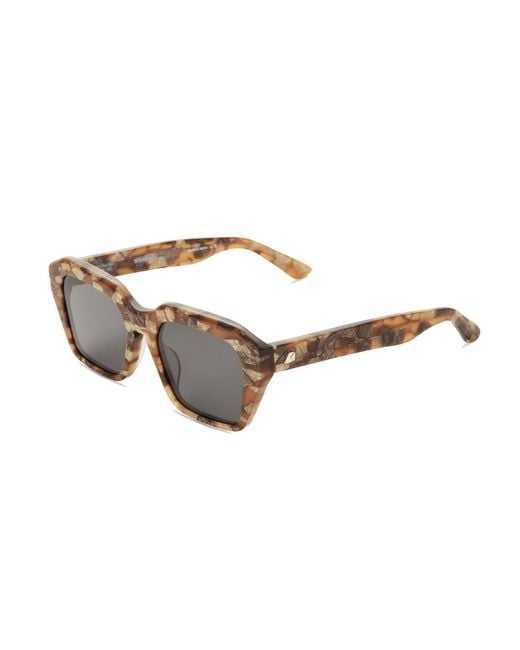 The Avantguard Brown Wildflower Patchwork Tort Matte Square Sunglasses