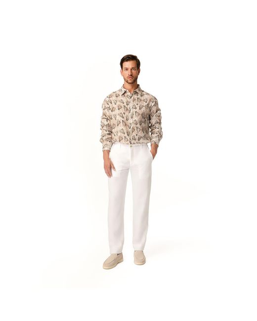Haris Cotton Gray Linen Pants Marine for men