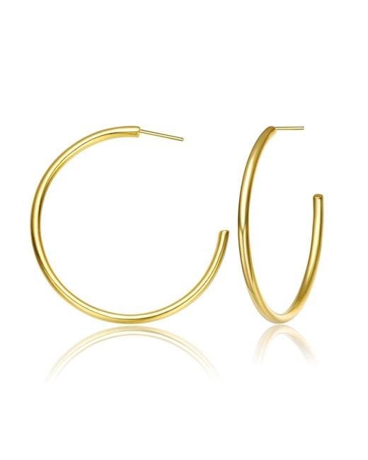 Genevive Jewelry Metallic Rachel Glauber Colored Large Open Hoop Earrings