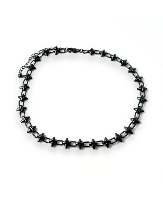 Jagged Halo Jewelry Metallic Barbie Chain Necklace Rhodium