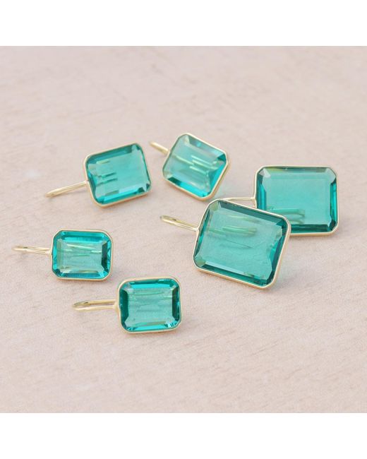 Hye Jane Jewelry Blue Small Peacock Quartz Earrings