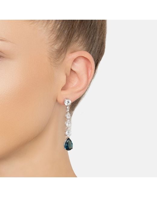 Latelita London Blue Minnelli Drop Earrings Swiss Topaz
