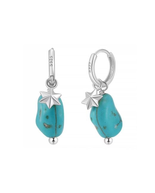 Shaded the Label Blue Olyssa Droplet Huggie Earrings