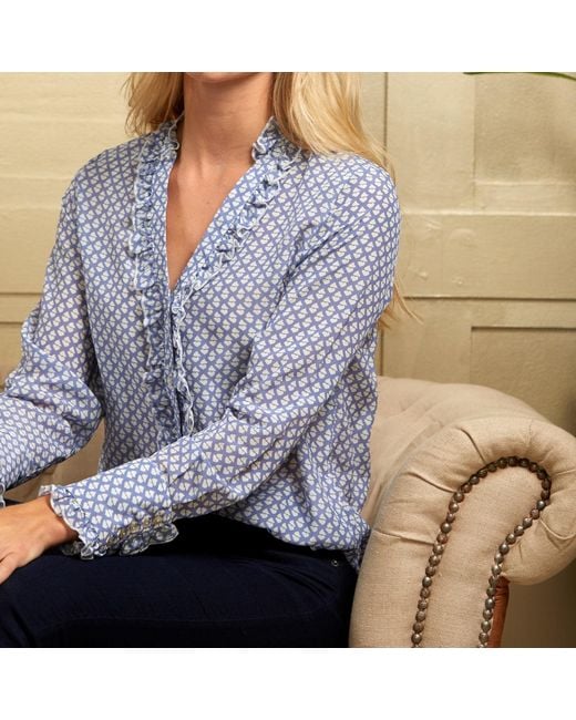 Guinea London Blue Silk Top