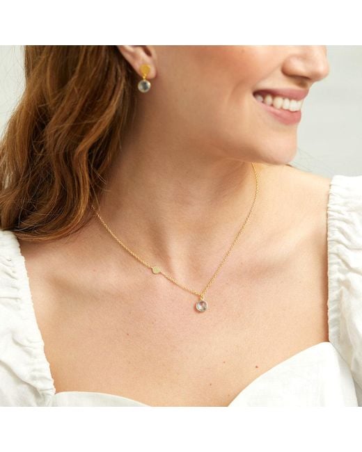 Auree Jewellery Metallic Salina Vermeil Disc & Topaz Necklace