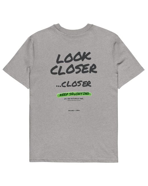 Anchor and Crew Gray Heather Small Print Annotations Organic Cotton T-Shirt