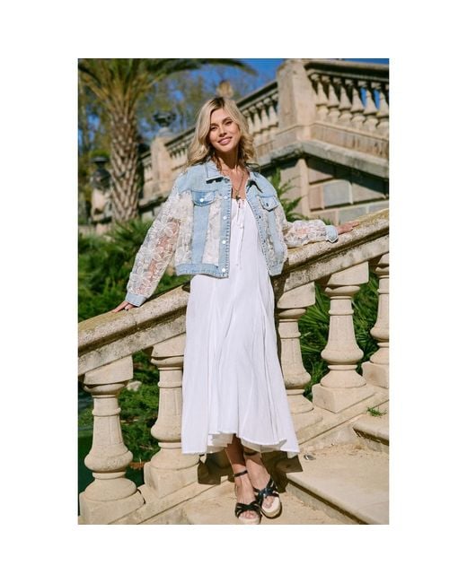 Saachi Blue Denim Lace Jacket