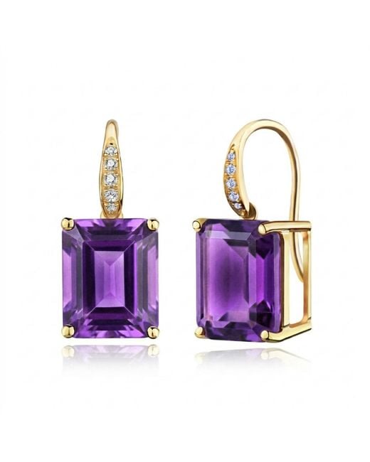 Kai Fine Jewelry Purple Solid Natural Emerald-Cut Amethyst Diamond & Baroque Pearl Convertible Drop Earrings