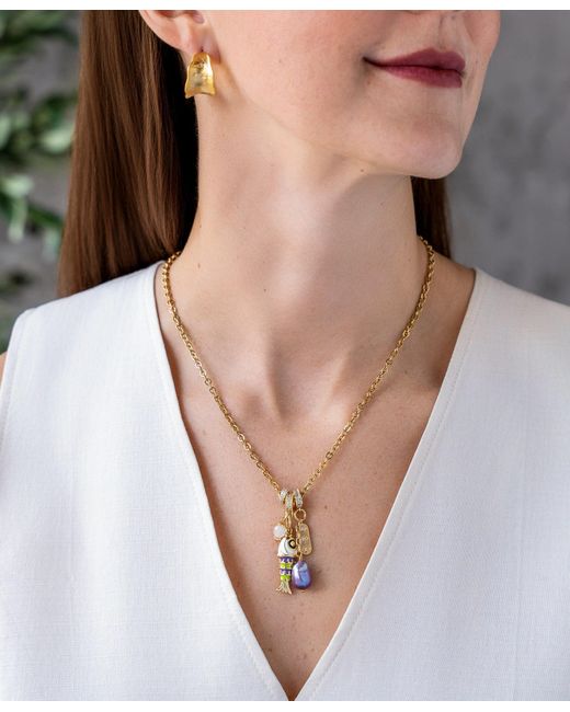 Loni Paul Jewelry Metallic Fish & Pearl Charm Necklace