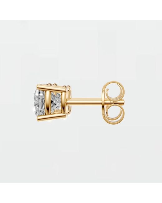 Aya Fine Jewelry White Cushion Cut Lab Diamond Solitaire Stud Earrings