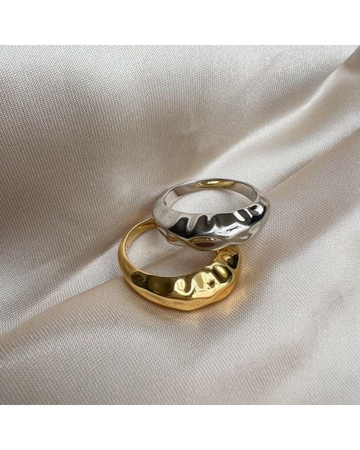 Aaria London Metallic Chateau Dome Ring