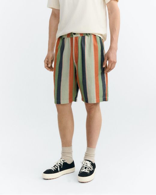 Thinking Mu White Striped Bermuda Shorts Gasper for men