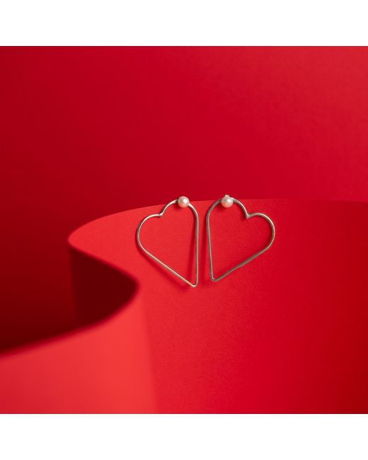 Silver Moon Metallic Sterling Earrings – Heart