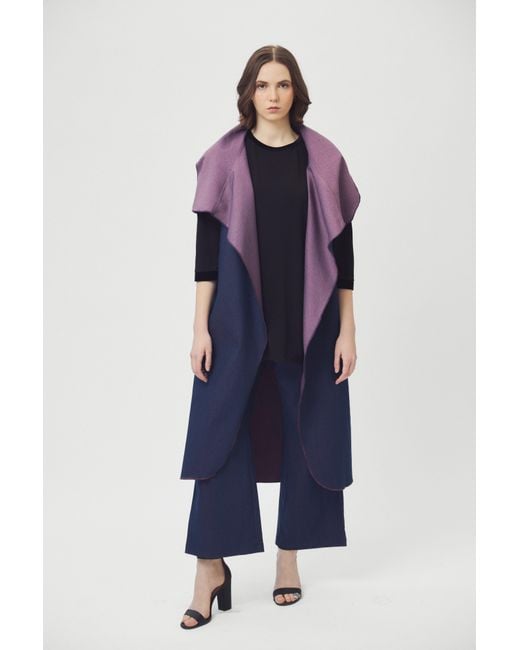 Saniya Khan Blue Deep & Mauve Reversible Denim Duster