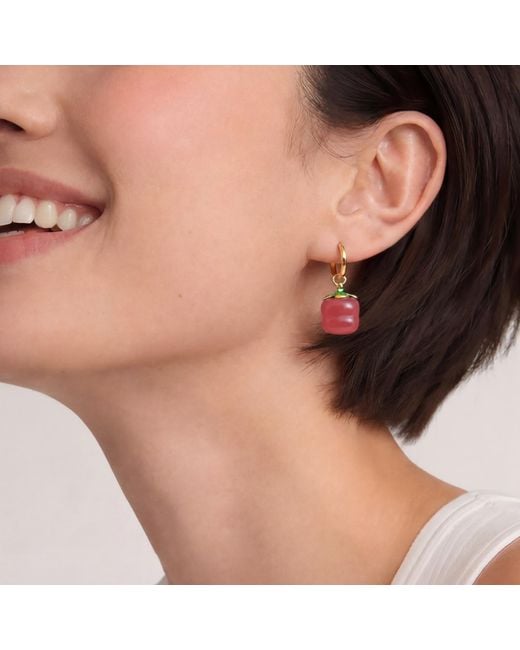 seree Red Harvest Agate Charm Earrings