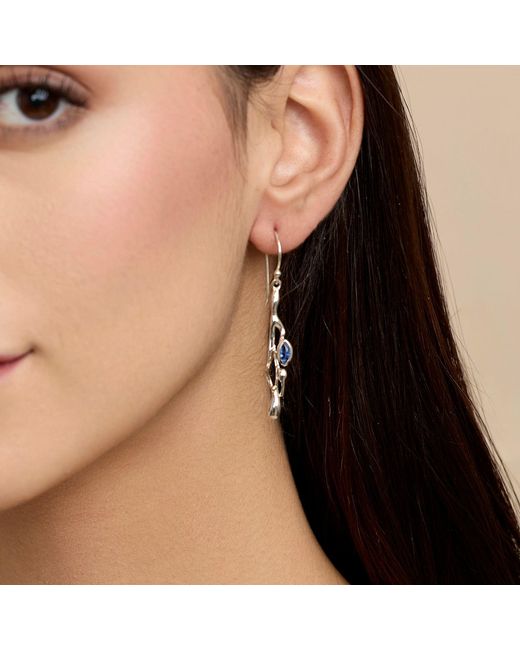 Isla Silver Metallic Kyanite Drop Earrings